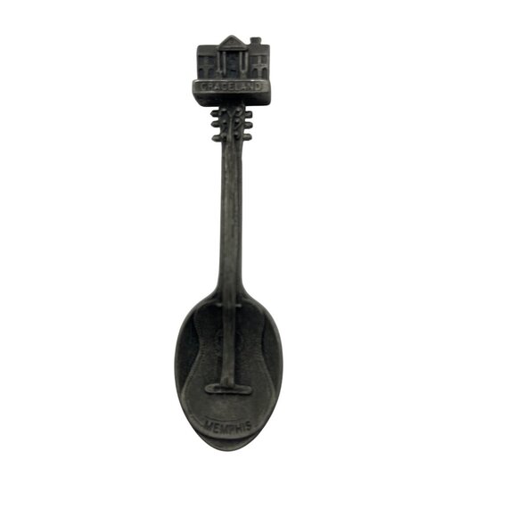 Graceland Elvis Presley Memphis Collectible Spoon Guitar Shape Pewter Vintage - Picture 1 of 6